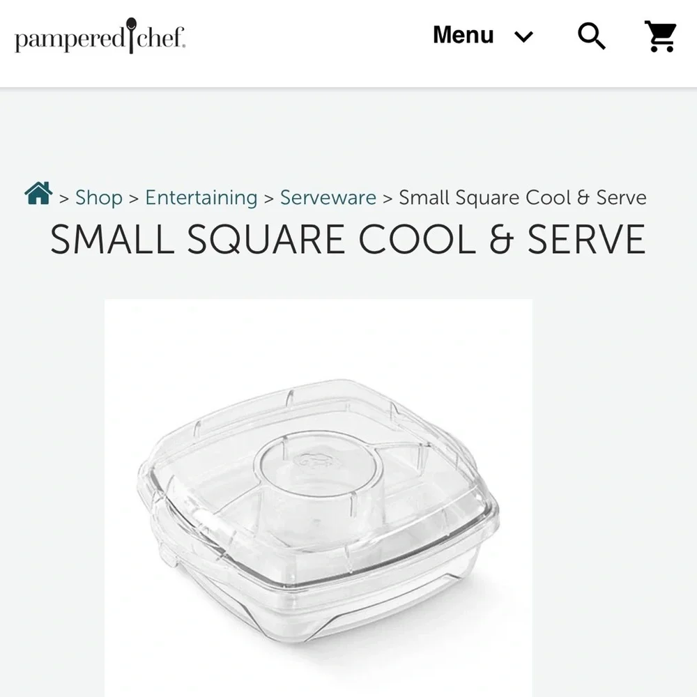 PAMPERED CHEF SMALL SQUARE COOL & SERVE  new in box never opened